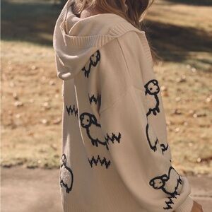 Lyrebird X Anthropologie Cream Hooded Cardigan